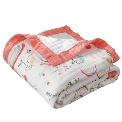 China 6 Layers PORTABLE High Density Gauze Baby Comforter Baby Blanket Blanket Wraps for sale