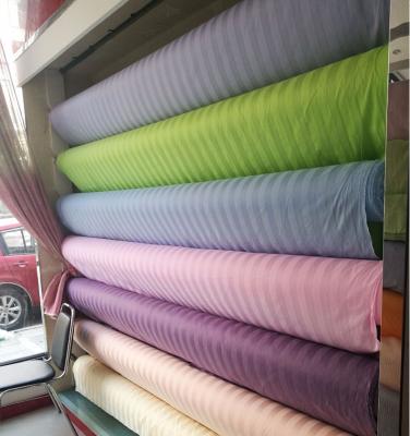 China Breathable 100% Cotton 1cm 240cm C40S Sateen Stripe Dyed Fabric For Bedding Set Fabric for sale