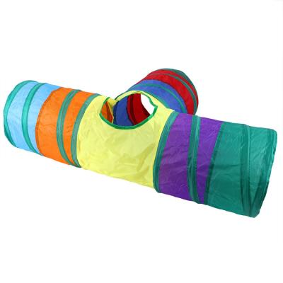 China Sustainable 2023 New Rainbow Cat Bed Felt Tunnel Cat Nest Suppliers Pet Cat Tunnel for sale