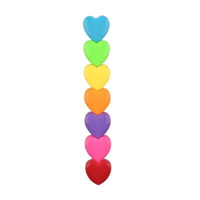 China Private Label Non-Toxic Multicolor Lovely Color Stackable Gift Heart Promotional Markers With Office Set Mini Cute Highlighter Bar Pen for sale