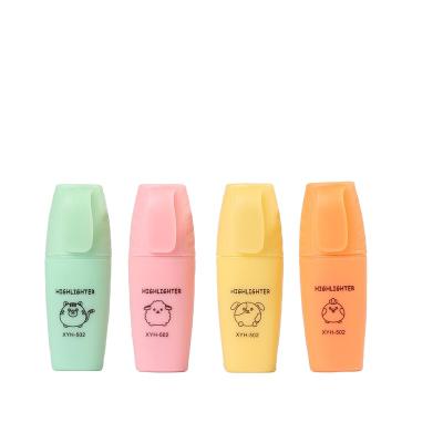 China Korean lovely kawaii set muti colored stationery with highlighter high quality pen style pattern cartoon classic fluorescent marker for sale