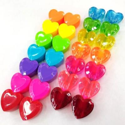 China Water-based Lovely Quick-drying Eco-Friendly Children's Unique Durable Heart Shape Color Stationery Marker Pen Solid Highlighter Bar for sale