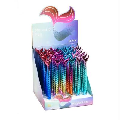 China Normal Cute Wholesale Stationery Success School Unique Office Supplies 0.5mm Mermaid Shape Gel Ink Pen Creative Stationery for sale