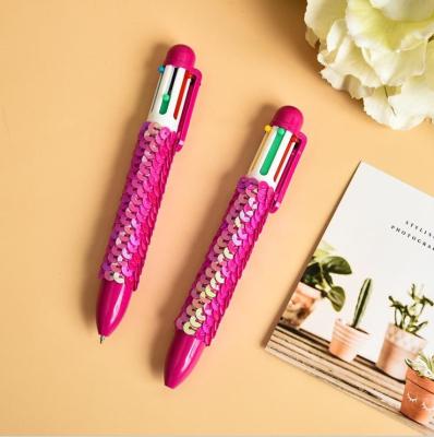 China office & Creative School Pen Office School Supplies Stationery Large Capacity Shine Shapes Multicolor Plastic Ballpoint Pen 6 Single Ballpoint Pen for sale