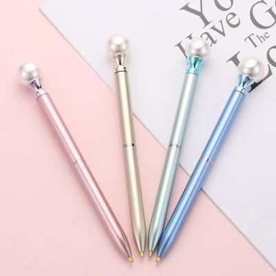 China office & School Pen School Tools Painting Stationery Recycle Signature High Quality Cute Girls Bead Diamond Series Point Crystal Bead Pen for sale