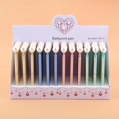 China office & Fancy Multicolor Printing School Pen Exam Gel Stationery Crystal Enrollment Children Shine Pearl Design Superior Ballpoint Pen for sale