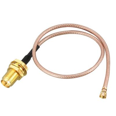 China OEM RP Sma Jack To Ipx Female Ipex 4 I-Pex U.Fl, Rg178 Female Cable RP-Sma Bulkhead, Sma Telecom Communication Female To U.Fl Cable for sale