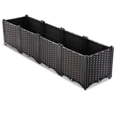 China High quality and low price modern rectangular raised planting vegetable plastic planting box outdoor garden box for sale