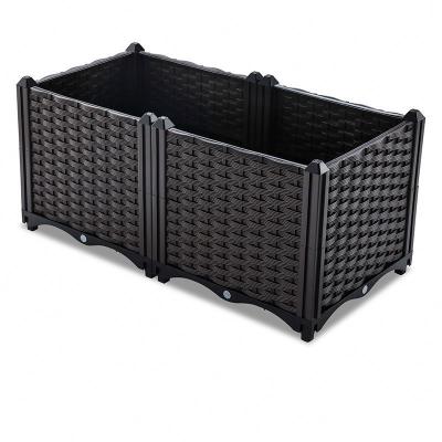 China Low price modern garden supplies garden plant box outdoor and indoor garden plant box woven plastic planting box for sale