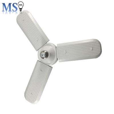 China New Product Three Leaf Fan Residential Garage E27 B22 Fans 45W Foldable Base Fan Blade Bulb Lamp Light for sale