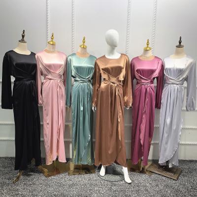 China 2021 hot sale Anti-wrinkle Anti-wrinkle women dress Muslim Islamic abaya Dubai long jilbab kaftan robe maxi robe for sale