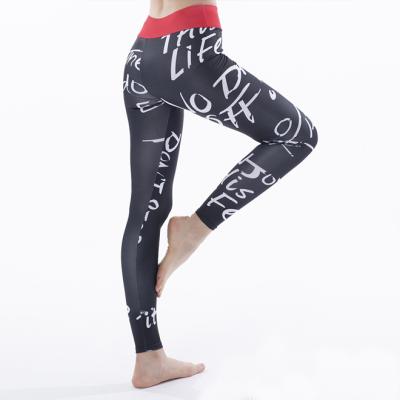 China Antibacterial Factory In The Running Plus Size Letters Printed Yoga Clothes High Elasticity Workout Pants Women for sale