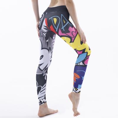 China Antibacterial Plus Size Increase Slimming High Elastic Printed Yoga Pants External Wear In Stock for sale