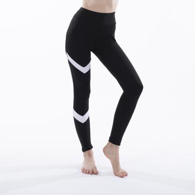 China New Antibacterial Black And White Printed Breathable Skinny Ankle-Length Lines High Waist Lift Stain Pants Female for sale