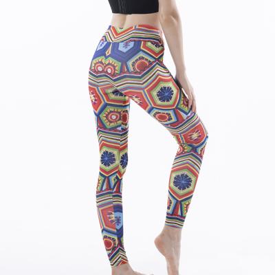 China Wholesale Antibacterial Printing Factory High Wear Exercise Workout Workout Pants Women's External Slimming Elastic Yoga Pants for sale