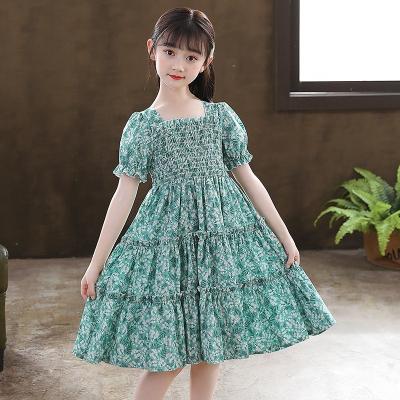 China Cute Breathable Floral Skirt Summer Design Kids Wear Party Wear Daily Use Dress For Girls for sale