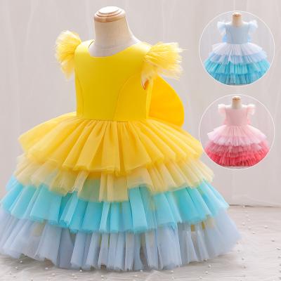 China Korean Children's Dress Princess Skirt Girl Baby Birthday Cake Skirt Breathable Fluffy Dress for sale