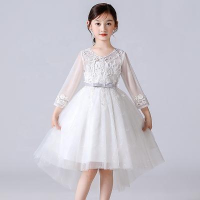 China Latest Breathable Ribbon Bowknot Party Wear Kid Children Girl Dress Girls Summer Lace Up Dress for sale