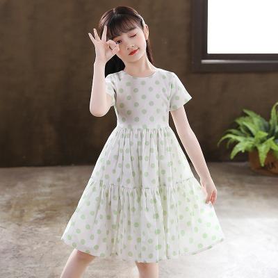 China Daily Breathable Girl Fabric Design Kids Party Wedding Wear Girls Polka Dot Dress Casual Dress for sale