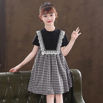 China Summer Plaid Design Breathable Cute Kids Wear Daily School Girls Daily Skirt Black for sale