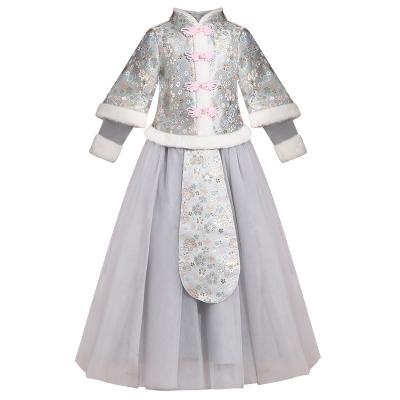 China New Breathable Foreign Trade Plus Velvet Chinese Style Tang Girls Dress for sale