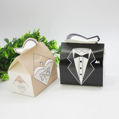 China Recycled Materials Wedding Gift European Paper Box For Bride And Groom Folding Paper Gift Box for sale