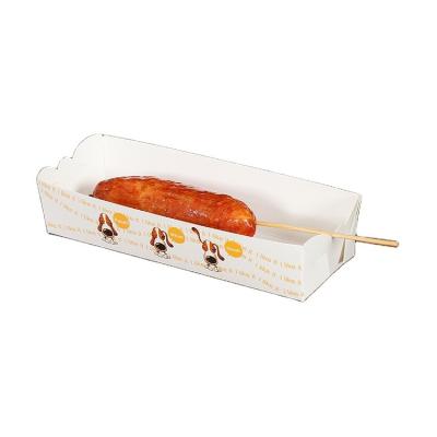 China Disposable Free Custom Paper Tray Hot Dog Paper Boat Snacks Snacks OEM Takeaway Foods for sale