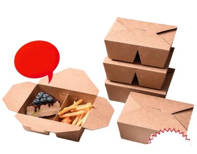 China Disposable Kraft Paper Box Fried Rice Picnic Packing Box Disposable Fried Chicken Takeout Lunch Box for sale