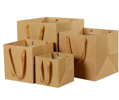 China Recyclable Custom Logo Print Wholesale Kraft Paper Bag With Handle Biodegradable Brown Kraft Paper Bag for sale