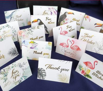 China For Creative Festival European Gold Stamping Thank You Greeting Card Florist Birthday Cards for sale