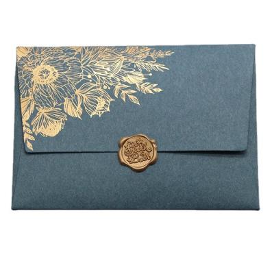 China Eco-friendly Recyclable Paper Envelope Packaging Card European Hot Stamping Special Invitation Letter Envelope Paper Bag for sale