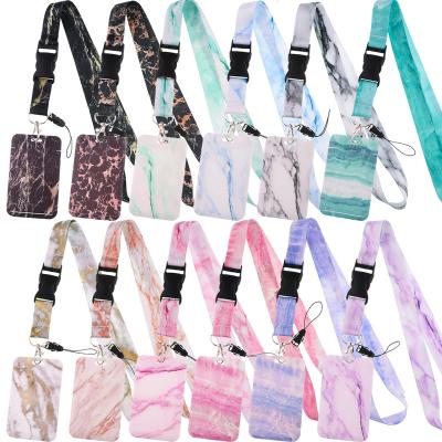 China Eco-friendly Marble Printing Lanyard Badge Holder ID Card Lanyards Phone Key Lanyard Neck Straps Keychain Key Ring Rope Decoration for sale