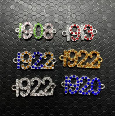 China Other Custom Greek Crystal Numbers 08 Fraternity Sisterhood 1913 1922 1920 Greeks Charm Years for sale