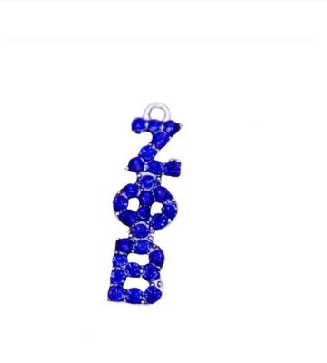 China Other Custom Letter Society PHI BETAA Sisterhood Symbol Label Z Rhinestone Greek Metal Greek Charm Pendant for sale