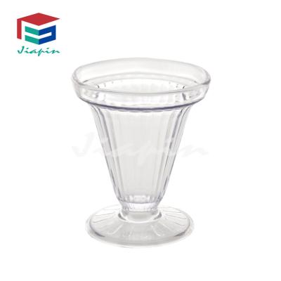 China Viable Fancy Design Plastic Ice Cream Cup Reusable Clear Dessert Cup for sale