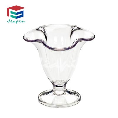 China Sustainable high quality plastic ice cream cup reusable polycarbonate dessert cup, pudding cup for sale