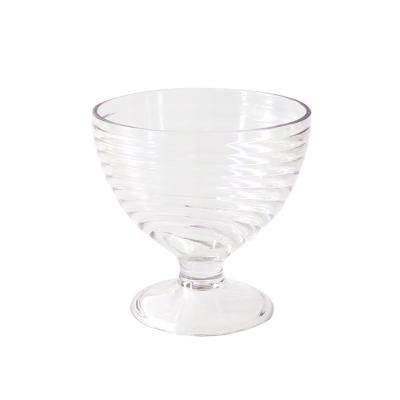 China Sustainable Polycarbonate Swirl Dessert Cup Pudding Cup Reusable Polycarbonate Ice Cream Bowl for sale