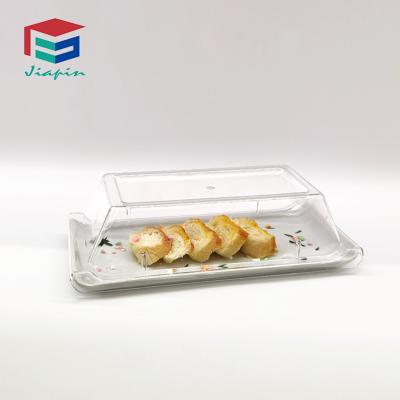 China Hot Sale Unbreakable Reusable Unbreakable Clear Rectangular Plastic Cover Food Serving Plastic Dish Cover for sale