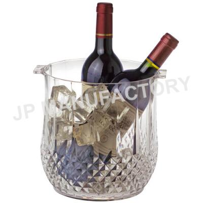 China 3L Clear Casual Bar Used Plastic Ice Bucket Diamond Cutting Acrylic Ice Bucket For Champagne , Beer for sale