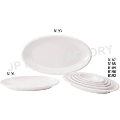 China LFGB Flat Oval / 100% Melamine Casual Dish White /pure Melamine Flat Plate for sale