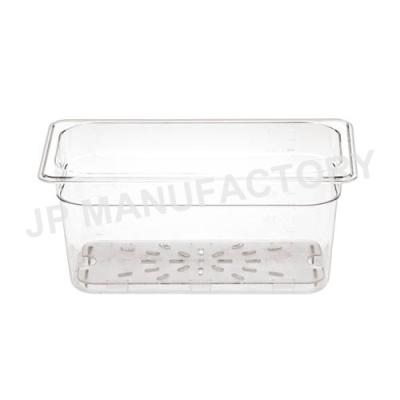 China Restaurnts 15cm Size 1/3 Buffet Pan GN 5.3 Lunbreakable Clear Polycarbonate Display Plastic Pan for sale