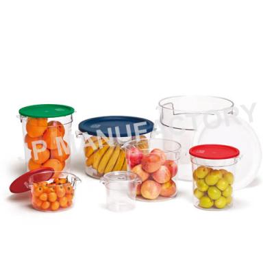 China Sustainable Durable Polycarbonate Plastic Round Food Storage Container for sale