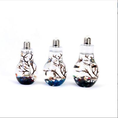 China Viable Creative Bulb Bottle Lantern Micro Landscape Landscaping Desktop Decoration Peacock Small Aquarium Fish Tank for sale