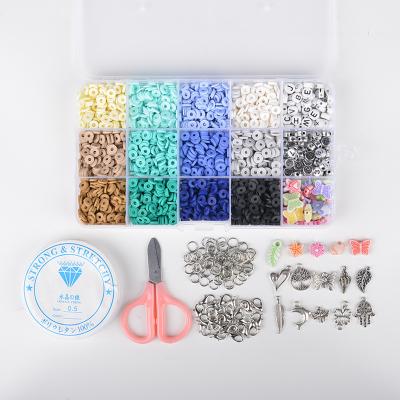 China DIY Amazon 15 Slots DIY Flat Polymer Clay Beads Kits Letter Beads Set For Jewelry Making Craft for sale