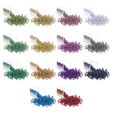 China Jewelry Making Wholesale 6/0 8/0 12/0 Seed 2mm 3mm 4mm Metallic Glass Beads For DIY Craft Jewelry Making for sale