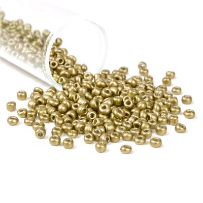 China Jewelry making wholesale 6/0 8/0 11/0 12/0 gold metallic glass seed bead 2mm 3mm 4mm for homemade jewelry making for sale