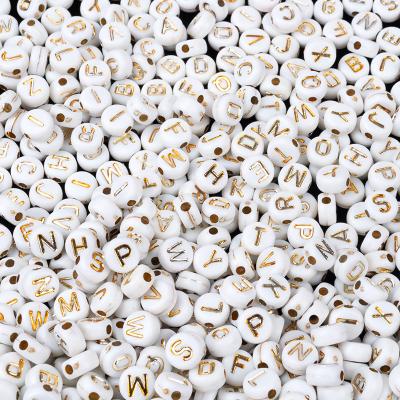 China Jewelry Making Wholesale 4 x 7mm Acrylic Round Letter Beads For Bracelets Jewelry Letter Beads For Jewelry Making for sale