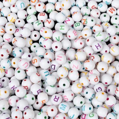 China Jewelry Making 8mm Acrylic Round Letter Beads For Jewelry Making Plastic Round Letter Beads For Bracelets Jewelry Making for sale