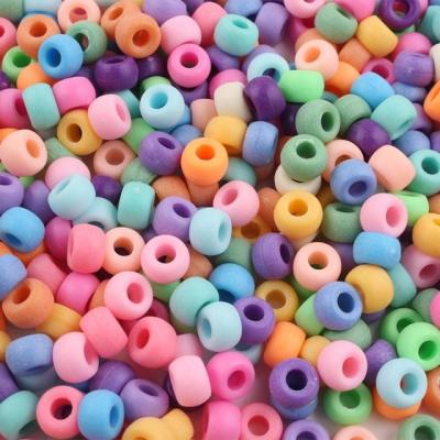 China Wholesale DIY Jewelry 6*9mm Candy Color Beads For Kids Bracelets DIY Jewelry Plastic Spacer Pearl Matte Pony Beads Acrylic for sale