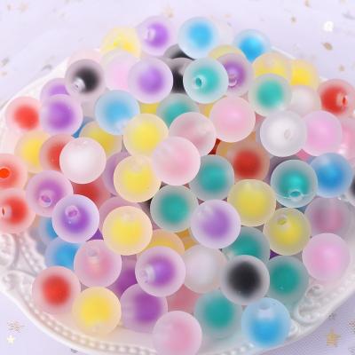 China Wholesale 16mm Plastic Loose Beads Half Hole Jewelry DIY Jewelry Making Matt Surface Round Beads Frosted Acrylic Round Beads for sale